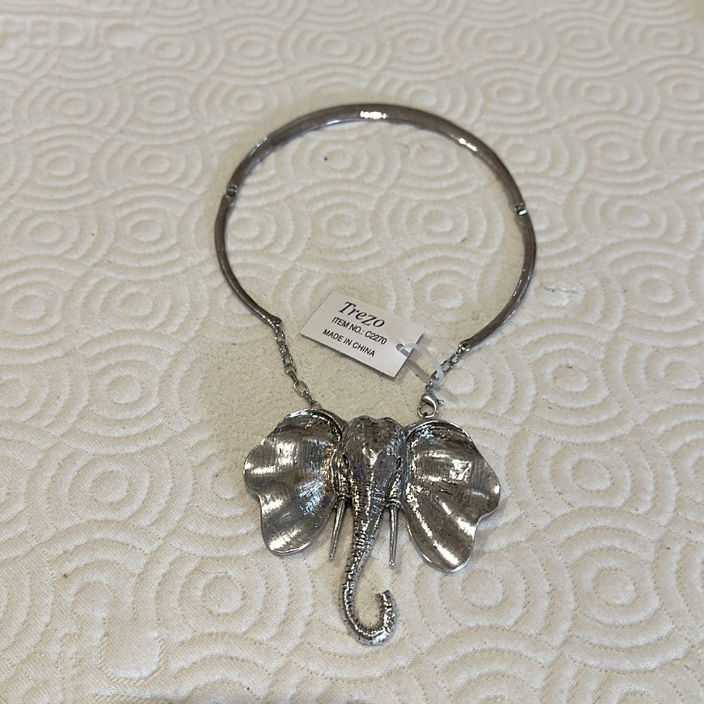 Elephant silver necklace